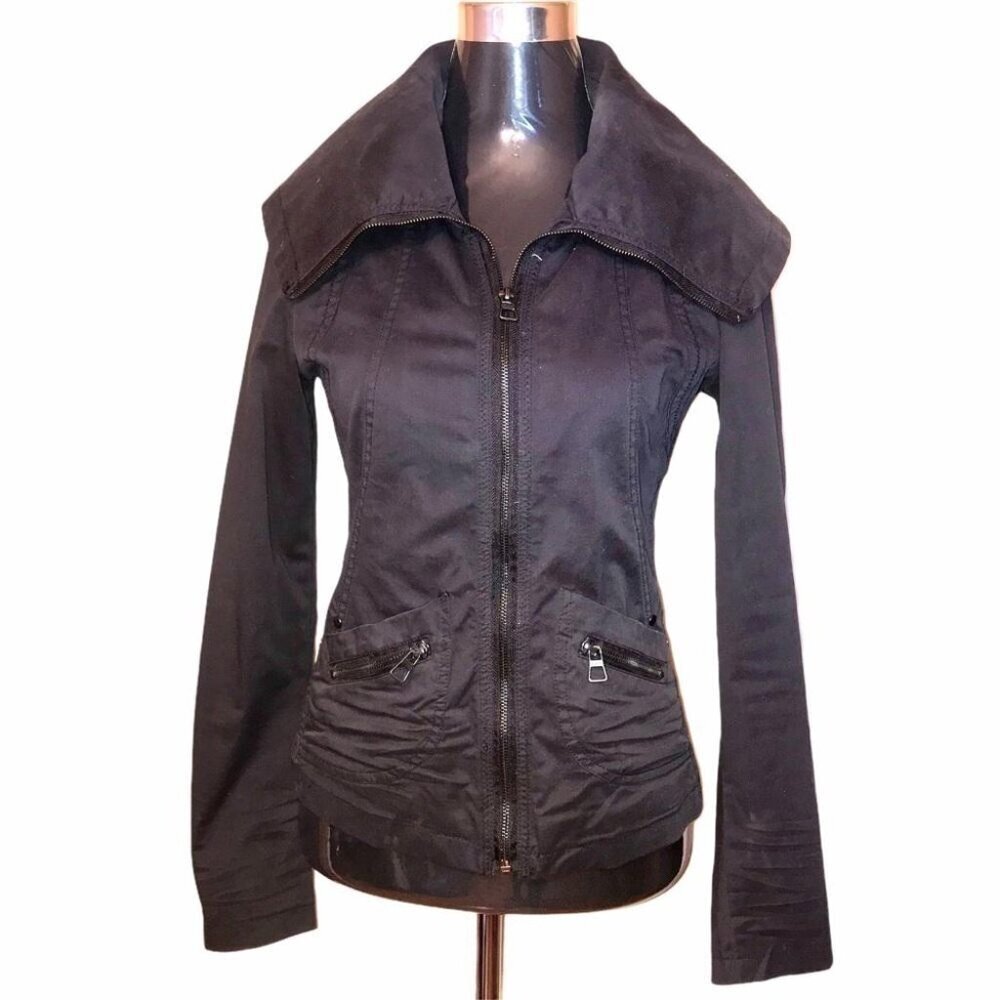 Le Château Utility Jacket Black Edgy Zip-Up Cybergoth Style XS - Picture 2 of 10
